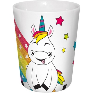 infinite by GEDA LABELS (INFKH) 15915 Einhorn_Bunt_V-Mug, circa 300ml Porzellanbecher V-Mug, Porzellan, Mehrfarbig, 8, 5 x 10 cm