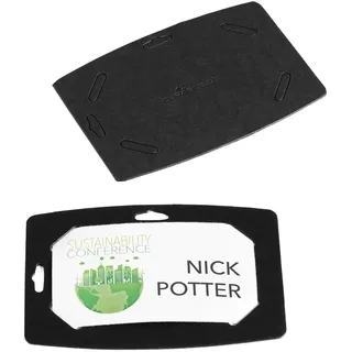 Durable Namensschilder 54x90 mm mit Eurostanzung, 20 Stück, schwarz, 827301