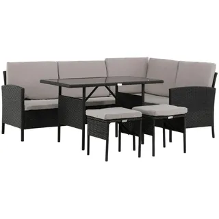 gardenson Dining-Loungeset Knock Grau/Schwarz