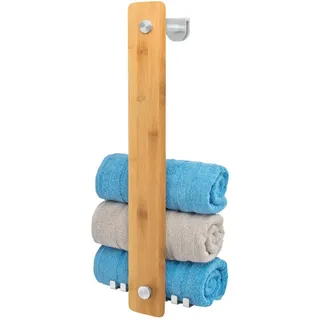 bremermann Handtuchhalter 2in1 Piazza Bambus , Braun , Holz , 18.5x60x10 cm , Badezimmer, Badezimmerausstattung, Handtuchhalter