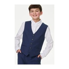 Boys M&S Collection Regular Fit Waistcoat (2-16 Yrs) - Indigo, Indigo - 8-9 Y
