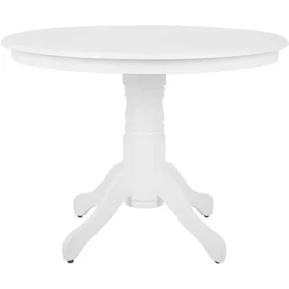 Beliani Esstisch 100/100/76 cm Weiß Rund Akron , Holzwerkstoff , 100x76x100 cm , Esszimmer, Esstische