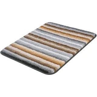 Badematte KLEINE WOLKE "Funky, Badvorleger, Badezimmer Teppich" Gr. 2, beige, H:15mm, Kunstfaser, Badematten, Badematte, Badteppich, modernes Streifen Design, waschbar