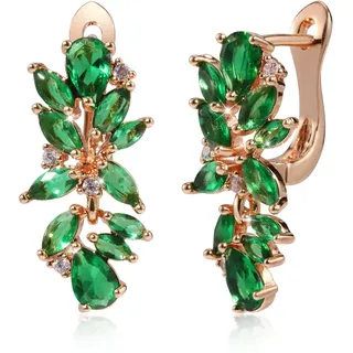 Richapex Ohrringe Rosegold Damen, Ohrstecker Gold, Ohrringe Gold Creolen, Jewelry, geschenk freundin, Goldene Schmuck, Geburtstagsgeschenk Für Frauen(grüner)
