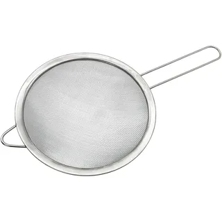 D'Emilia - Küchensieb aus Edelstahl, feinmaschiges Lebensmittelsieb für Nudeln, Gemüse, Mehlsieb mit 3 verschiedenen Größen (20 cm)