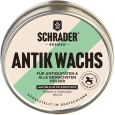SCHRADER Antik Wachs - Pflegemittel für Holzmöbel - ideal für Auffrischung und Schutz antiker Möbel - 200ml - Made in Germany