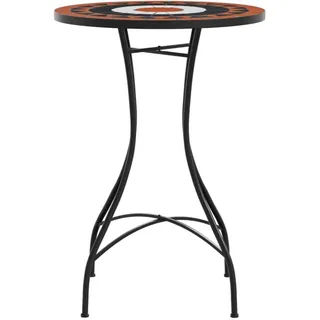 vidaXL Mosaik-Bistrotisch Ø 50 x 70 cm Orange/Weiß