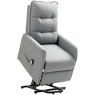 Homcom Fernsehsessel Grau, Metall, 88x104x68 cm, Wohnzimmer, Sessel, Fernsehsessel