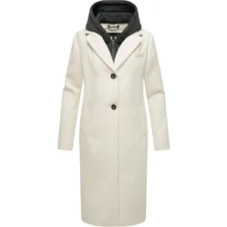 Langmantel NAVAHOO "Langmantel Kekstraum 14", Damen, Gr. L, weiß (sanftes weiß), Obermaterial: 95% Polyester PES. 3% Viskose CV. 2% Elasthan EL. Obermaterial: Futter: 100% Polyester PES., Mäntel Langmantel