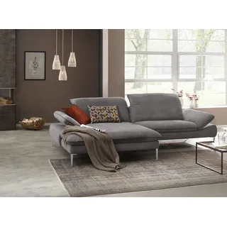 W.Schillig Eckcouch Leder 2-Sitzer Grau