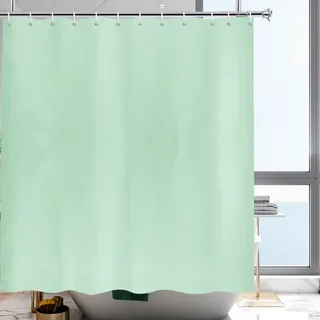 YISURE Duschvorhang 200x220 Grün Textil, Polyester Stoff Duschvorhang badewanne wasserabweisend maschinenwaschbar, Breite 200 x Extra Höhe 220cm