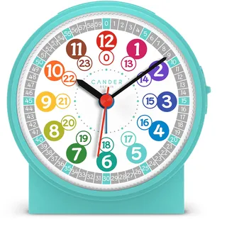 Cander Berlin MNU 1009 T Kinderwecker Wecker Kinder lautlos türkis geräuschlos Licht Snooze Tischuhr Beleuchtung Kinderzimmer Jungen Mädchen