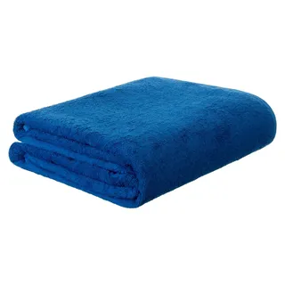 Frottierdecke Sommerdecke Picknickdecke Wohndecke 100% Baumwolle 150 x 200 cm Blau - Blau