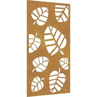 Garten-Wanddeko 105x55 cm Cortenstahl Blatt-Design - Braun