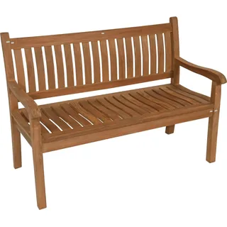 Teakholzbank - 130x65x92 cm - Gebogene Rückenlehne - Ergonomisch