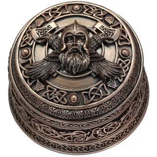 GuoShuang Schmuckkästchen mit nordischem Wikinger-Odin, keltisches Schmuckkästchen, Geschenkidee für Damen und Herren
