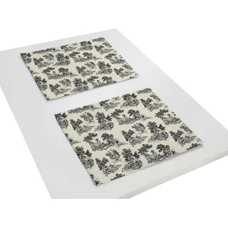 Platzset ADAM "Good Old Days" Gr. 2, beige (natur, schwarz), B:40cm L:50cm, Obermaterial: 100% Baumwolle, Platzsets, Platzset, GOTS organic,zertifiziert durch CERES 0242Made in Germany