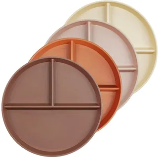 greenandlife Teller Set 4er 22.8cm Unzerbrechliche Speiseteller, Mehrweg Teller, Leicht Plastikteller, Geschirr Plate Mikrowellen& Spülmaschinenfestv, Camping teller für Erwachsene