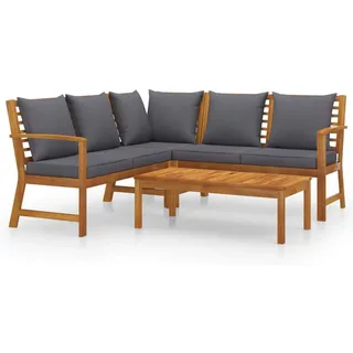 vidaXL Garten-Lounge-Set 4-tlg. grau/silber