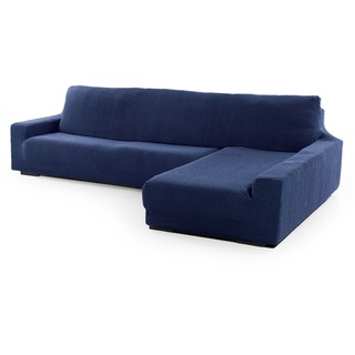 SOFASKINS® super elastischer Chaise Longue überzug, Sofabezug rechte Lange Armlehne, Sofa überzug atmungsaktiv, bequem und langlebig, Kompatible Abmessungen des Sofas (210-340 cm), Farbe Marine