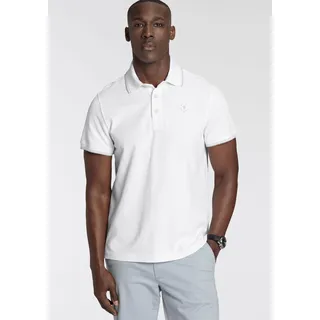 Poloshirt DELMAO, Herren, Gr. M (48/50), weiß, Piqué, Obermaterial: 100% Baumwolle, unifarben, Basic, regular fit, Rippbündchen, Shirts Poloshirt, Kurzarm, lockere Passform, Polokragen, für Tennis oder Golf, Topseller
