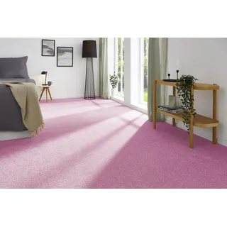 andiamo Teppichboden Izmir für Wohnzimmer und Kinderzimmer - Teppichboden Meterware zum Verlegen - Teppichbelag mit hoher Trittschalldämmung - weicher Teppichboden 400 x 450 cm Pink