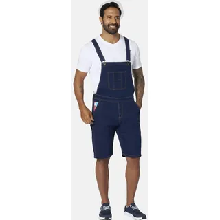 Latzhose JAN VANDERSTORM "Bermuda FOCKO", Herren, Gr. 70, N-Gr, blau (dunkelblau), Obermaterial: 75% Büffelleder BL. 23% Polyester COOLMAX PES(Coolmax). 2% Elasthan EL., Hosen Latzhose