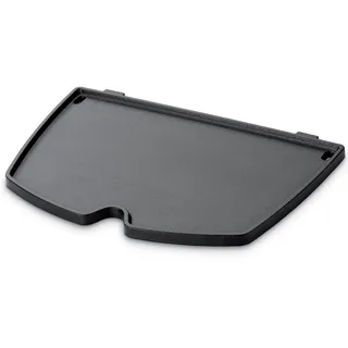 Weber Gasgrill-Platte für die Serien Q 100 und Q 1000 / Porzellanemaillierte Gusseisen-Grillpfanne mit Antihaft-Oberfläche und erhöhtem Rand, Strapazierfähiges Grillzubehör, 1,3 x 22 x 32 cm, Schwarz