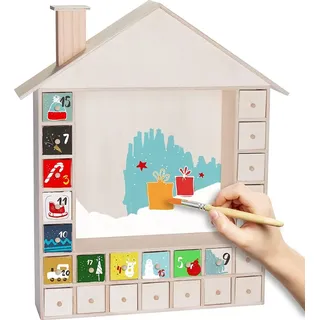 Adventskalender zum Befüllen Weihnachtshaus zum Selbstgestalten 2021