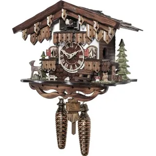 Engstler - 485_QM - Kuckucksuhr - Quarz - Nussbaum - mit Musik - 22 cm