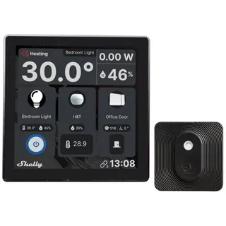 Shelly Wall Display + BLU H&T Black - WiFi touch screen