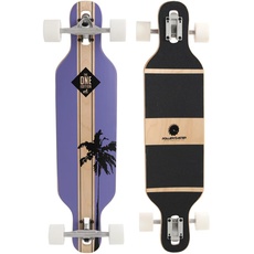 RollerCoaster Longboards Drop-Through The ONE Edition: Feathers, Palms, Stripes (Palms: lila)