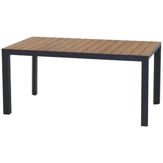 Siena Garden Silva Gartentisch 160,5 x 90 x 74 cm Anthrazit/Teak