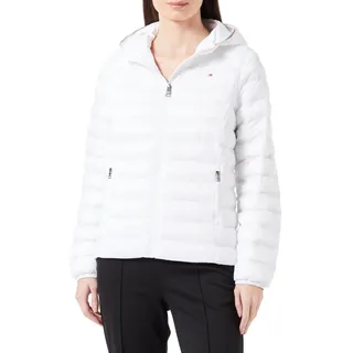 Tommy Hilfiger Damen Jacke Lw Padded Global Stripe Jacket Übergangsjacke, Weiß (Th Optic White), XS