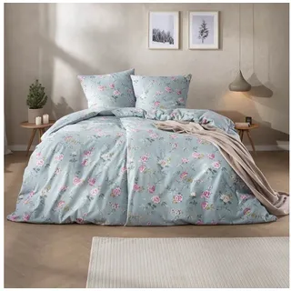 Estella Corvara Floral Taubenblau 155 x 220 cm + 80 x 80 cm