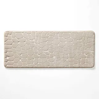 Douceur d'Intérieur Ricochet Badematte (50 x 120 cm), Taupe, einfarbige geprägte Mikrofaser