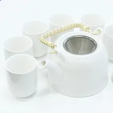 Kräuter Teekanne-Set - klassisch Weiß