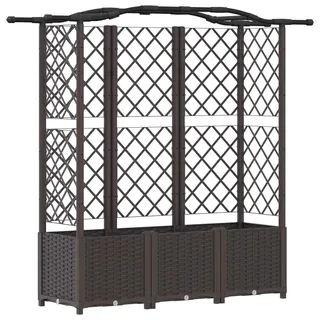 vidaXL Hochbeet mit Rankgitter und Dach Braun 163 x 40 x 141 cm PP - Braun