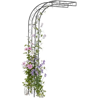 Relaxdays Rosenbogen Halbbogen 240 x 125 x 39 cm Schwarz