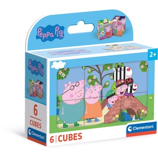 Clementoni Peppa Pig 6 Würfel Puzzle Kinder - Geschicklichkeitsspiel für Kinder ab 3 Jahren - Sensorik- & Motorikspielzeug 40659