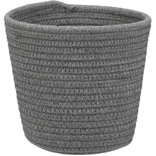 Gewebter Baumwollseil Pflanzkorb Blumentopf Geflochten Übertopf Korb Aufbewahrungsbehälter Organizer für Pflanzgefäße, Blumentopf, Kunsthandwerk, Spielzeug, Home Décor (DunkelGrau, 15cm x 15cm)