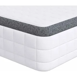 Matratze Weiß und Grau 100 x 200 cm Bonell Feder - Weiß