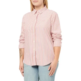 Gant Damen Reg Classic Poplin Striped Shirt Bluse, Rosa, 36 EU