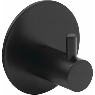 Haken selbstklebend, rund, schwarz matt - Schwarz