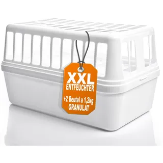 BigDean Luftentfeuchter Feuchtigkeitskiller 1,2kg Entfeuchter– Luftentfeuchterbox für große Räume - Feuchtigkeits-Stopper nachfüllbar+wiederverwendbar - Weiß