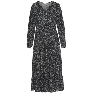 LASCANA Maxikleid Blumenprint Schwarz/Creme 34