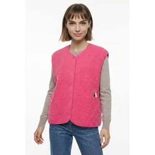 Plüschweste PIECES "PCKATTY TEDDY VEST NOOS BC", Damen, Gr. XL, pink (shocking pink), Plüsch, Obermaterial: 100% Polyester, unifarben, normal, Rundhals, Westen Plüschweste, Kunstfaser, Plüsch