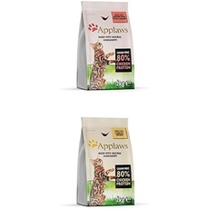 Bundle of Applaws Chicken and Salmon Adult Cats Dry Food, 2 Kg + chicken for adult and mature cats, natural and complete (1 x 2 kg pack)