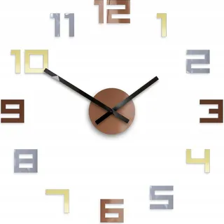 DIGI Wanduhr Metallic 50cm Einzigartig - Kupfer, Schwarz, Gold, Silber