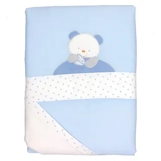 Andy & Helen 2/5012ed03 C piumotto Wiege ausziehbar bestickt, Hellblau